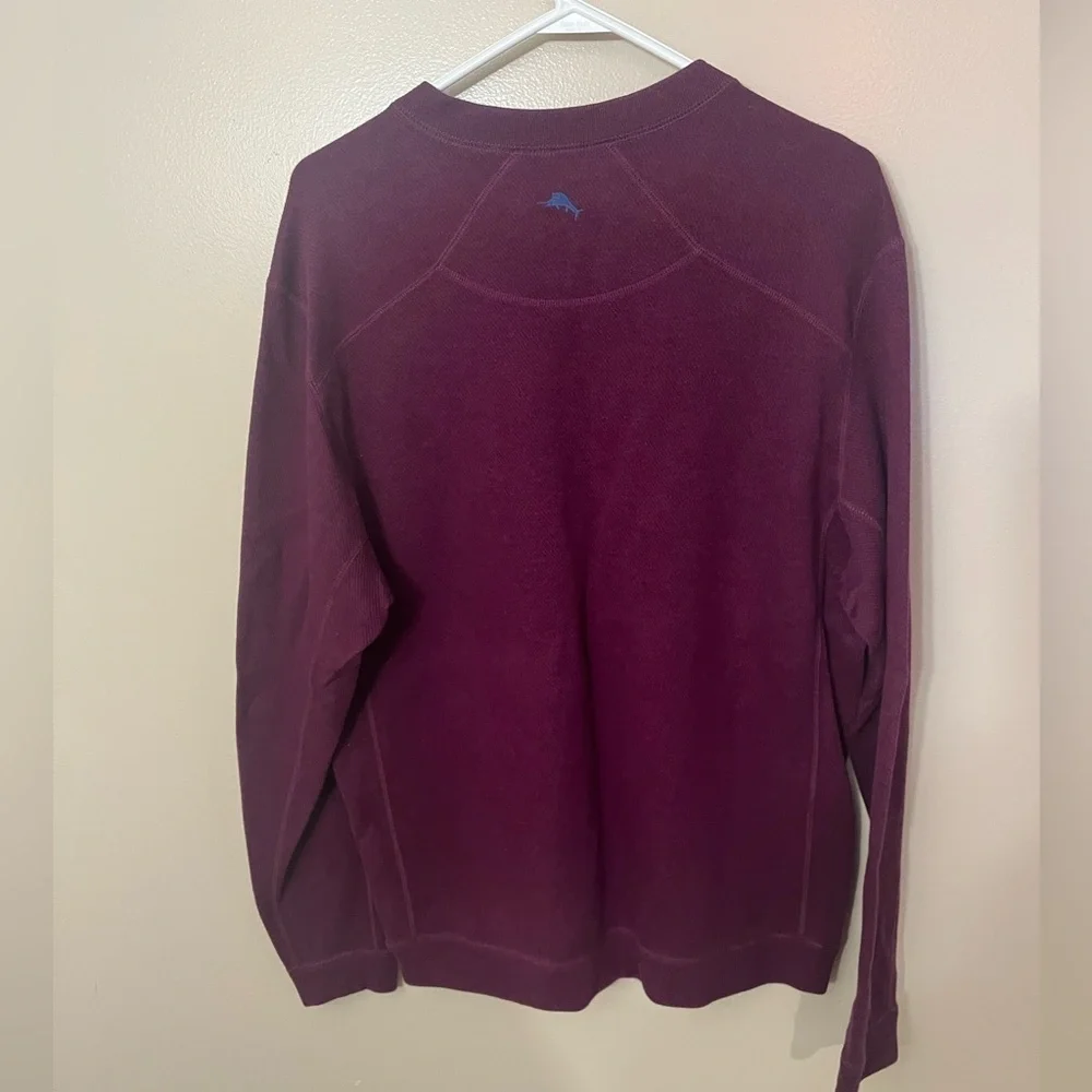 Tommy Bahama Maroon/Blue Reversible Flipstee Abaco Sweater Sz M - Picture 5 of 10